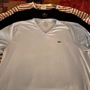2 Lacoste t-shirts (plus free Billy Reid shirt)